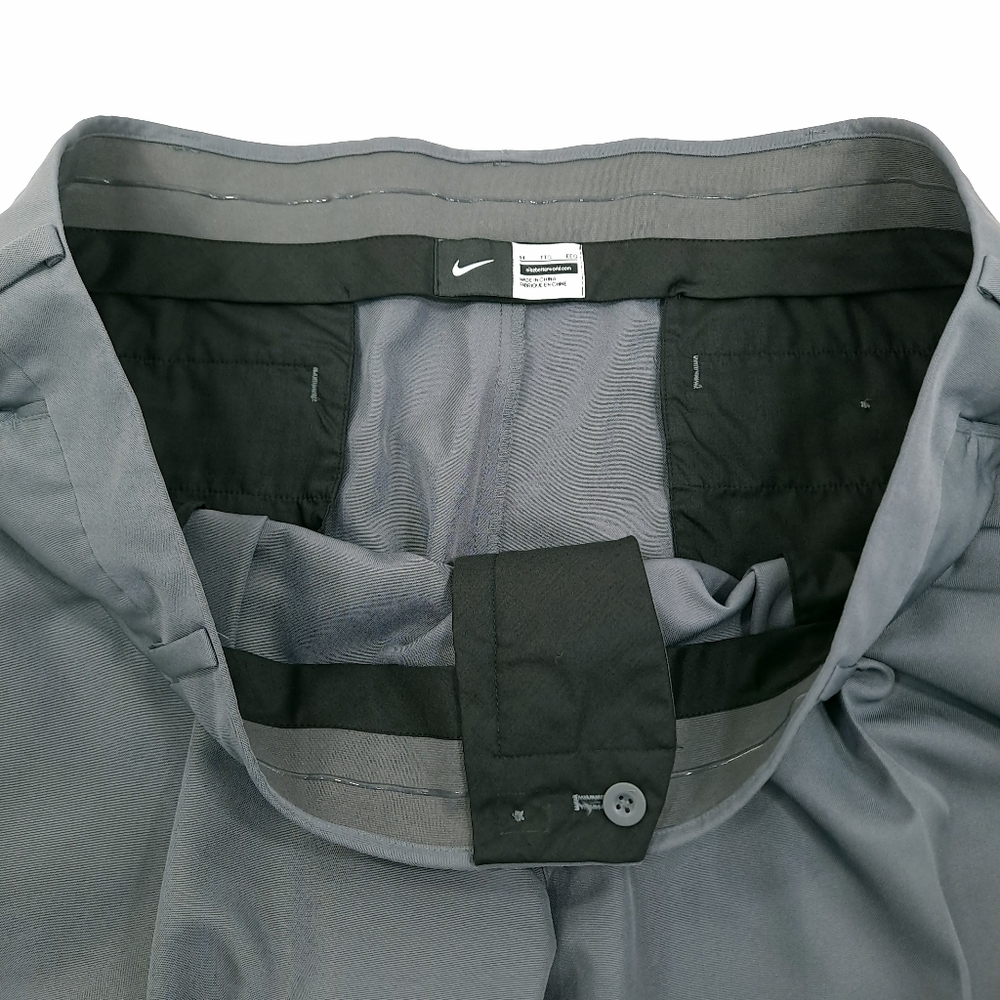 NIKE Men's Big & Tall Dri-FIT Pants Gray Pleated Rubber Grip - Size 44 Unhemmed - Picture 6 of 8